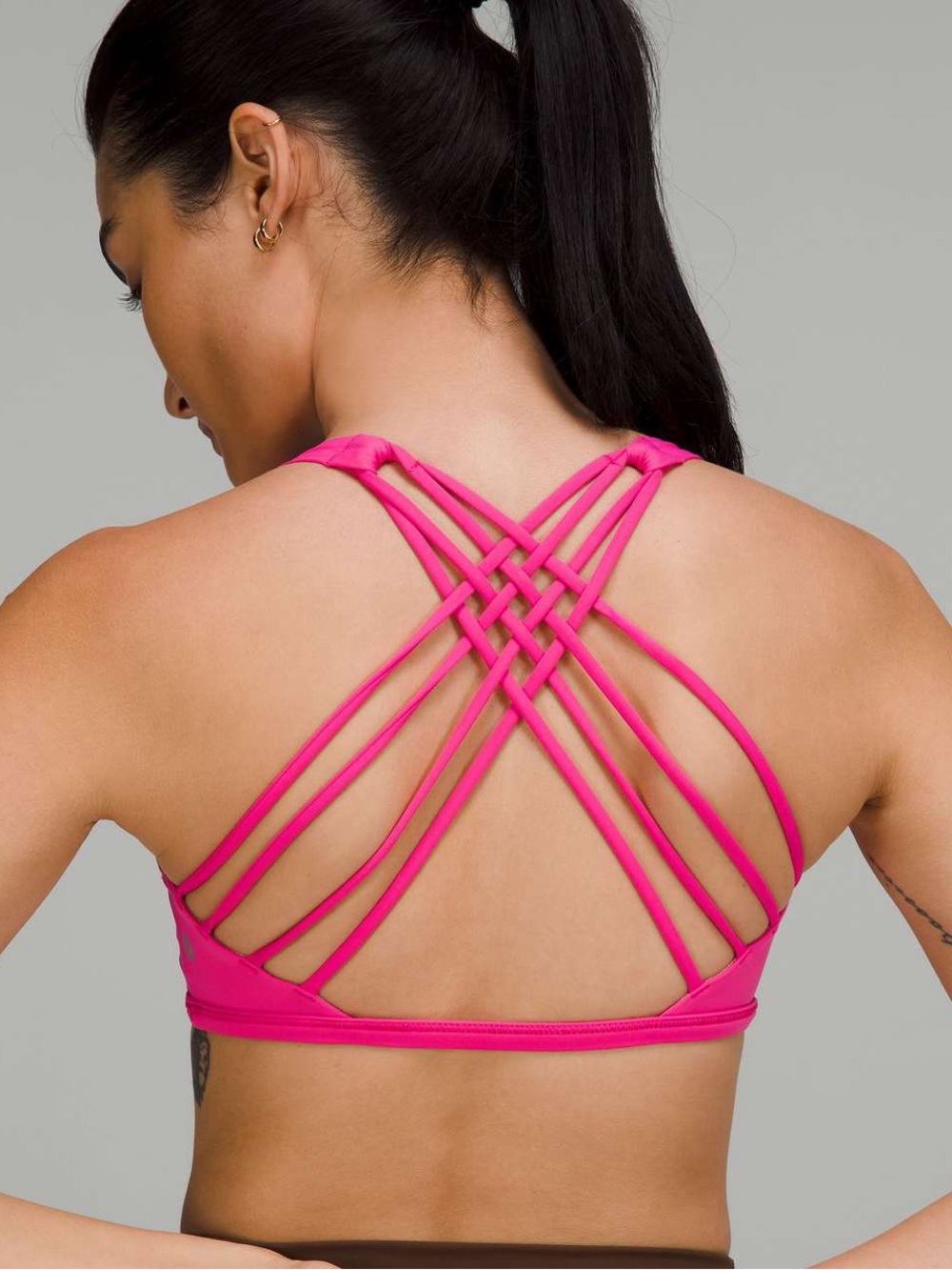 lululemon athletica Strappy Crisscross Back Sports Bra in Hot Pink